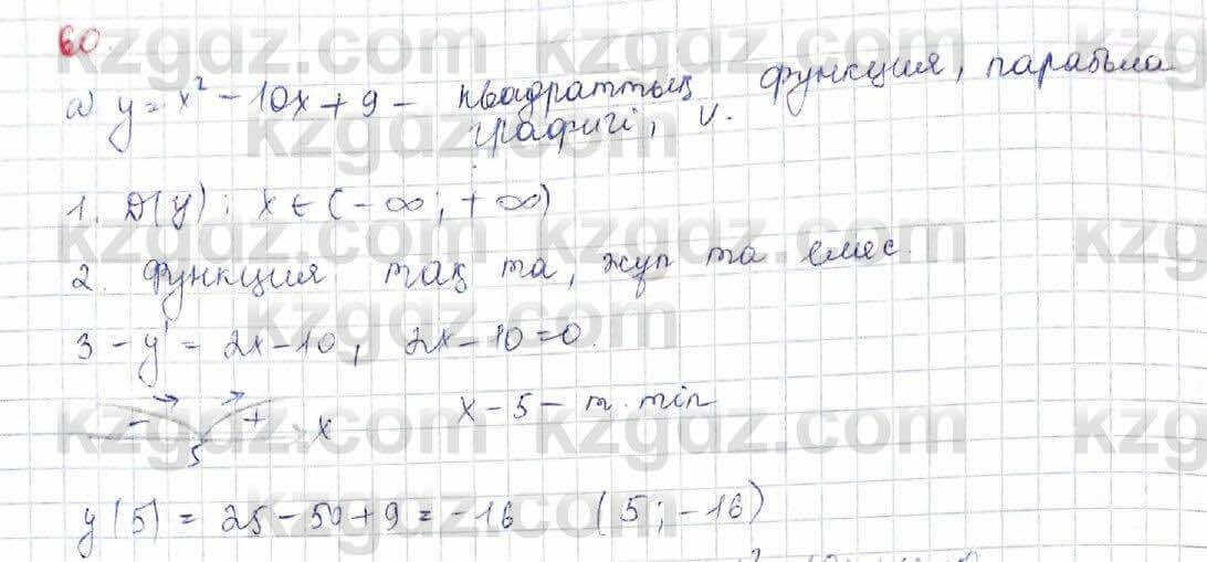 Алгебра (Обще-гуманитарное направление) Абылкасымова 10 ОГН класс 2019 Итоговое повторение 60