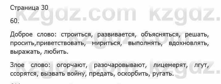 Русский язык Сабитова З. 5 класс 2017 Упражнение 60