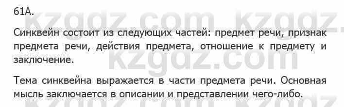 Русский язык Сабитова З. 5 класс 2017 Упражнение 61А