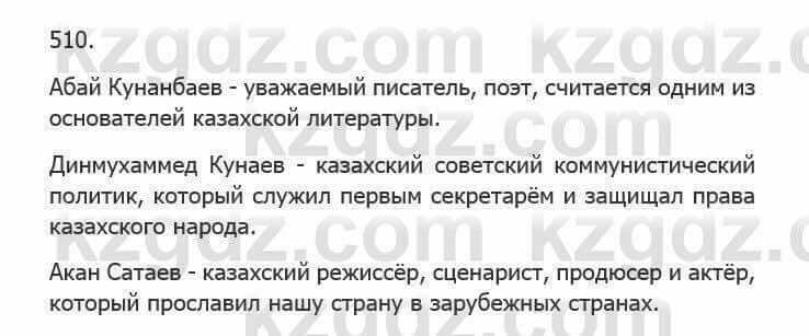 Русский язык Сабитова З. 5 класс 2017 Упражнение 510