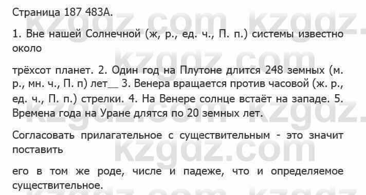 Русский язык Сабитова З. 5 класс 2017 Упражнение 483А