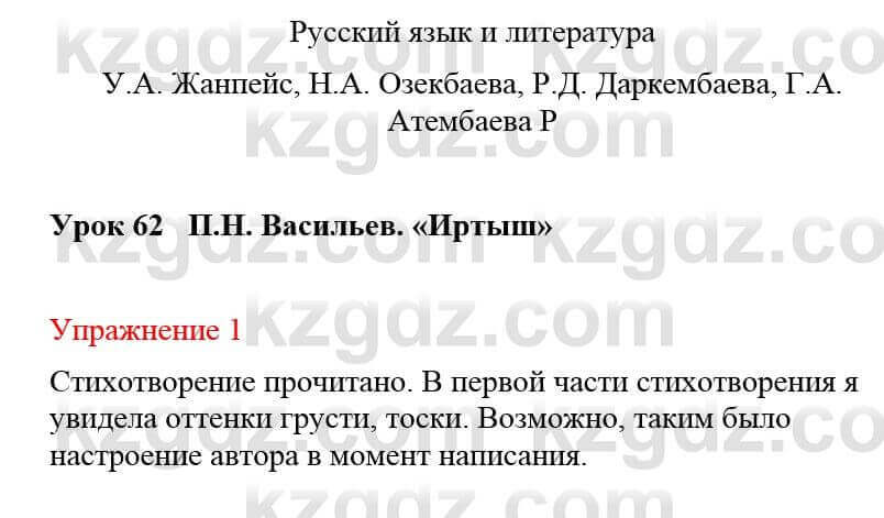 Русский язык и литература (Часть 2) Жанпейс У. 8 класс 2018 Упражнение 1