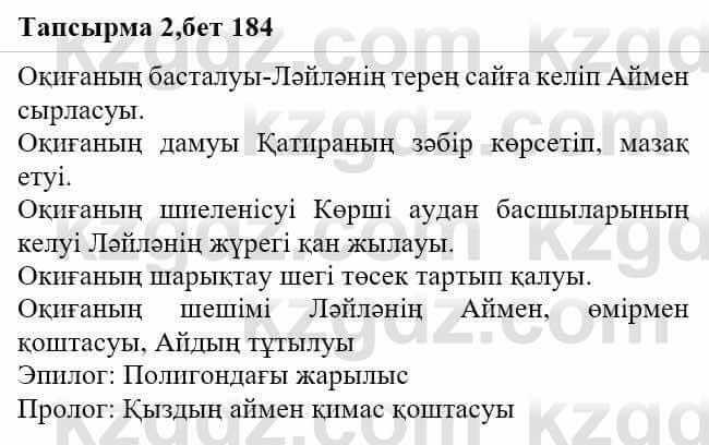 Казахская литература Актанова А.С. 8 класс 2018 Упражнение 2