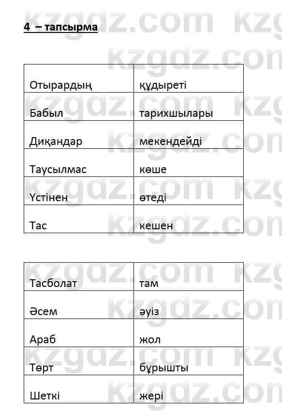 Казахский язык и литература (Часть 2) Оразбаева Ф. 6 класс 2018 Упражнение 4