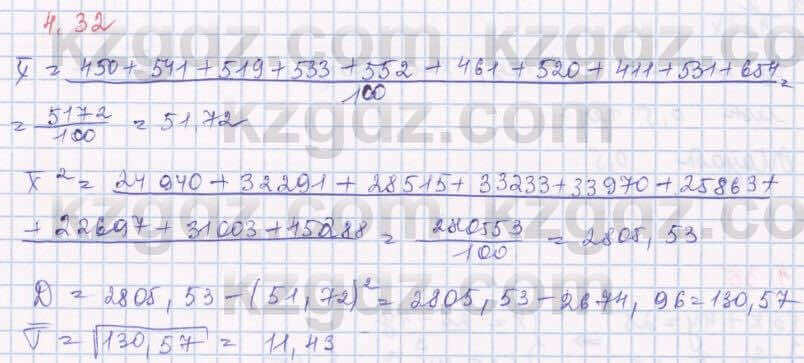 Алгебра Шыныбеков 8 класс 2018 Упражнение 4.32