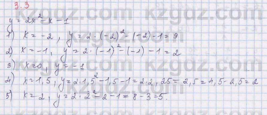 Алгебра Шыныбеков 8 класс 2018 Упражнение 3.3
