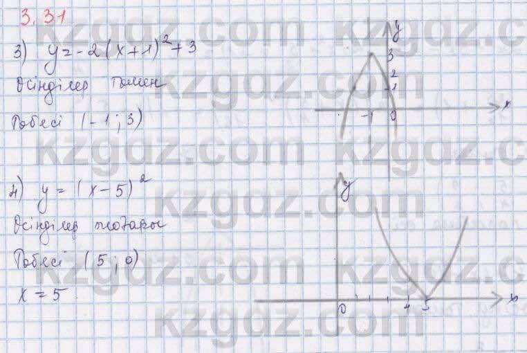 Алгебра Шыныбеков 8 класс 2018 Упражнение 3.31