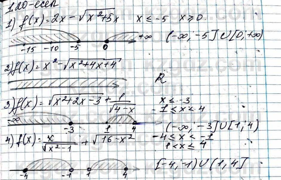 Алгебра Абылкасымова 11 ЕМН класс 2020 Упражнение 1.20