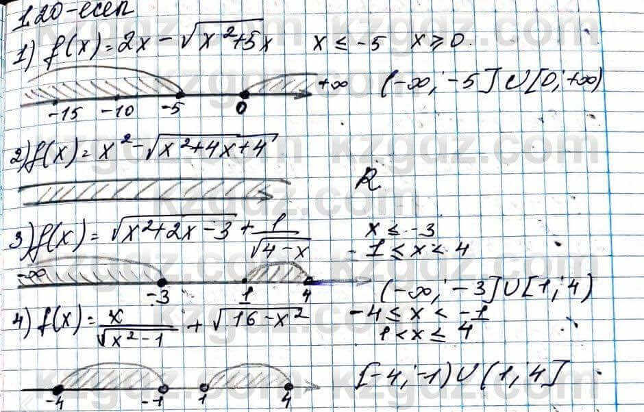 Алгебра Абылкасымова 11 ЕМН класс 2020 Упражнение 1.20