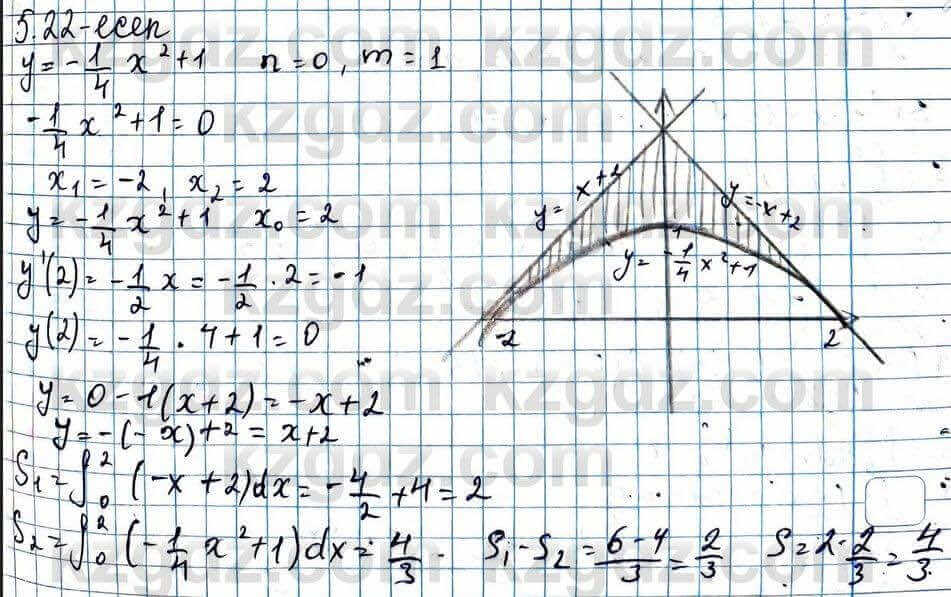 Алгебра Абылкасымова 11 ЕМН класс 2020 Упражнение 5.22