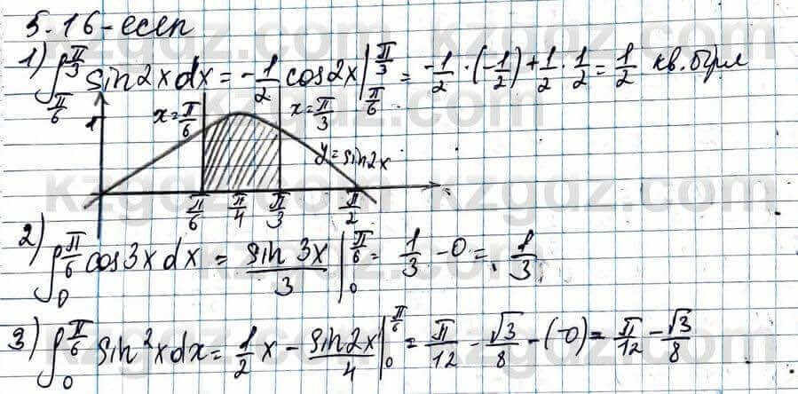 Алгебра Абылкасымова 11 ЕМН класс 2020 Упражнение 5.16