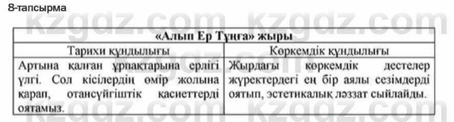 Казахская литература Актанова 6 класс 2018 Упражнение 8